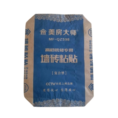 20kg White Kraft Paper Multi Wall Waterproof Cement Bags With Adhesive 2ply Paper 1ply Film