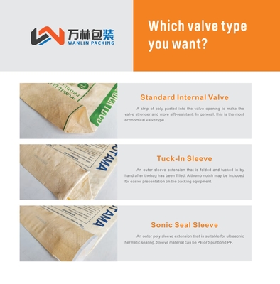PP Cement Valve Bag 50KG Moisture Proof ISO Certified