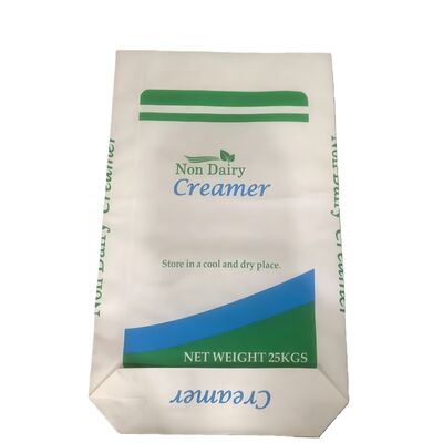 quality  Food-Grade Paper Open Mouth Bag with  Block Bottom for 25kg Non Dairy Creamer factory