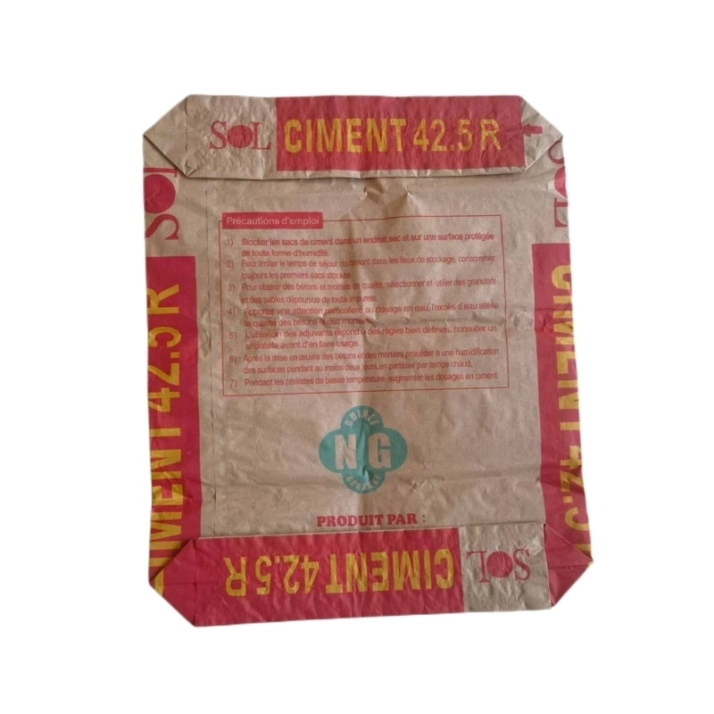 Cement Building Material 2 Ply 90GSM Paper Bag with Custom Capacity and Moisture Proof 50x63x10cm