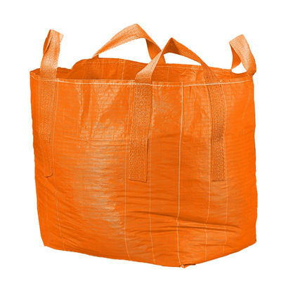 Flat Bottom Fibc Jumbo PP Bags Breathable 1 Ton For Firewood Construction Cement