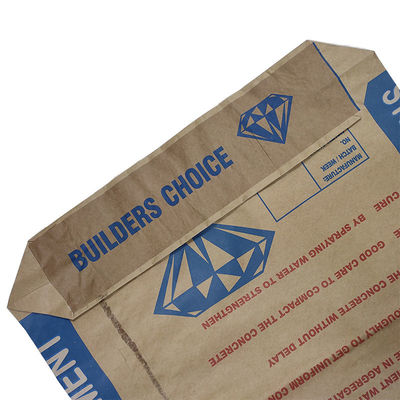 20kg Multiwall 3 Ply Paper Bags Waterproof  Cement Packaging Bags With Adhesive