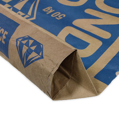 20kg Multiwall 3 Ply Paper Bags Waterproof  Cement Packaging Bags With Adhesive
