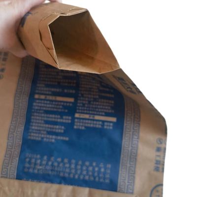 Cement 2 Ply Paper Bags Waterproof 20kg Multiwall Kraft Paper Bags Laminated