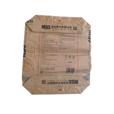 Multiwall 2 Ply Paper Sacks Waterproof Concrete Bag 20kg ISO9001 With Adhesive