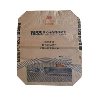 Multi Wall Paper Valve Bags for 25kg Porcelain Tile Adhesive