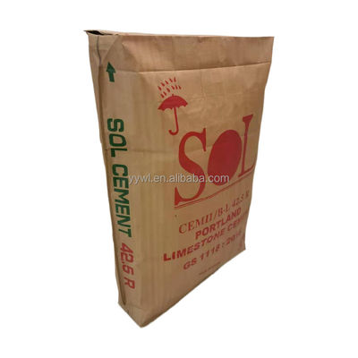 Kraft Color PP Woven Valve Bags with Block Bottom for Cement Packaging