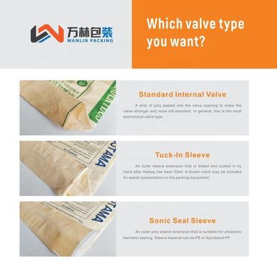 25 KG 40 KG 50 KG PP Woven Cement Sack Empty PP Valve Bag Block Bottom With Valve
