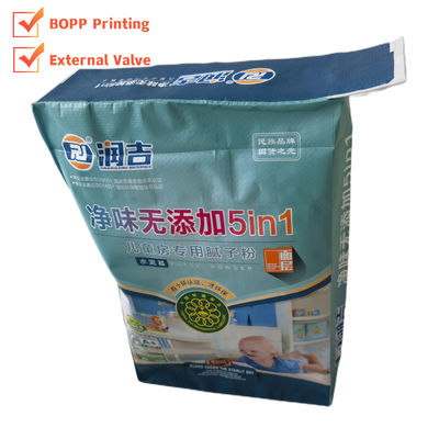 Polypropylene Plastic Type 35x46x10cm 86GSM Woven PP Valve Bag with Luxury Bopp Printing