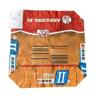 Custom Surface Printing 2 Ply 80GSM Paper Cement Bags 1 Ply Film Multi Wall Paper Moisture Proof for 20KG Tile Adhesive Long-lasting
