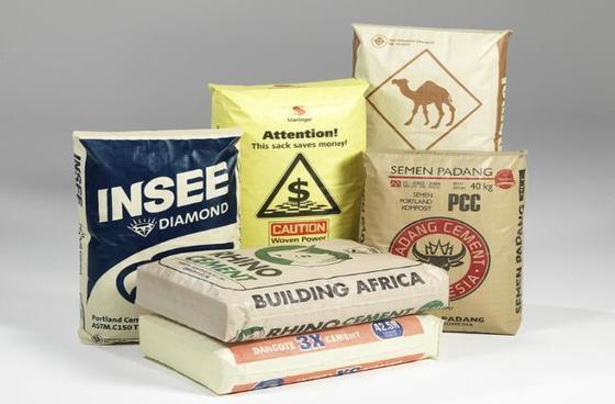 Woven Polypropylene Laminated Tubular Valve Bag For 50kg Square Bottom Cement Bag Surface Printing 100% Virgin Polypropylene