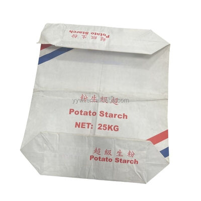 Food Grade Multiwall Paper Bag with Moisture Proof Sonic Seal Sleeve for 25KG Potato Starch and Corn Starch