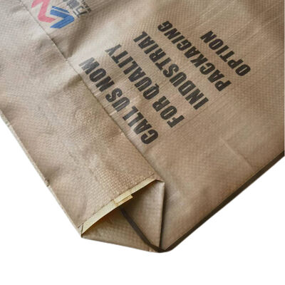 Kraft Color PP Woven Valve Bags with Block Bottom for Cement Packaging