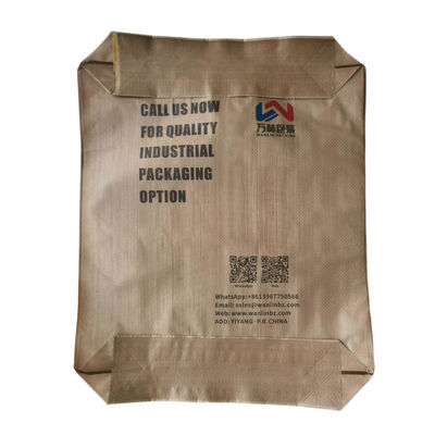 Kraft Color PP Woven Valve Bags with Block Bottom for Cement Packaging