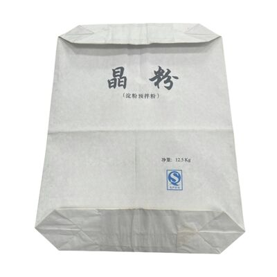 Food Grade Paper Bag 3 Layer 90GSM 4Layer 80GSM with Sonic Seal Sleeve Moisture Proof for 25KG Potato Starch Corn Starch