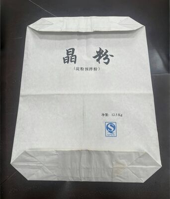 Food Grade Paper Bag 3 Layer 90GSM 4Layer 80GSM with Sonic Seal Sleeve Moisture Proof for 25KG Potato Starch Corn Starch