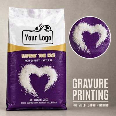 Rice Bag 5kg 10kg 15kg 25kg Moisture Proof Bopp Laminated PP Woven Bags Gusset Side for Flour Rice Feed and Agriculture