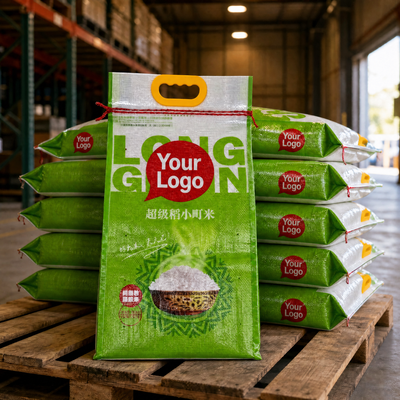 BOPP Laminated PP Woven Moisture Proof Rice Bags 25kg 50kg Heavy Duty Polypropylene Valve Bags Waterproof Agricultural Grain