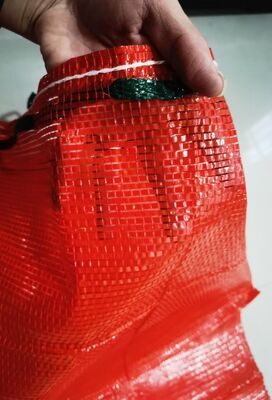Potato Packaging Leno Mesh Bag Red PP Woven Leno Mesh Bag with Drawstring for Potato Packaging